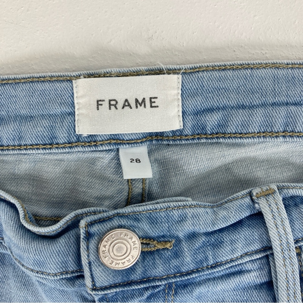 Frame Le Garcon Crop Boyfriend jeans Womens Size 28 Blue straight Distressed - Picture 4 of 16
